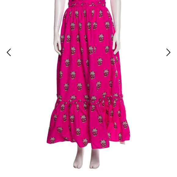 RHODE Bright Pink Floral Print Halter Maxi Dress - Picture 3 of 6